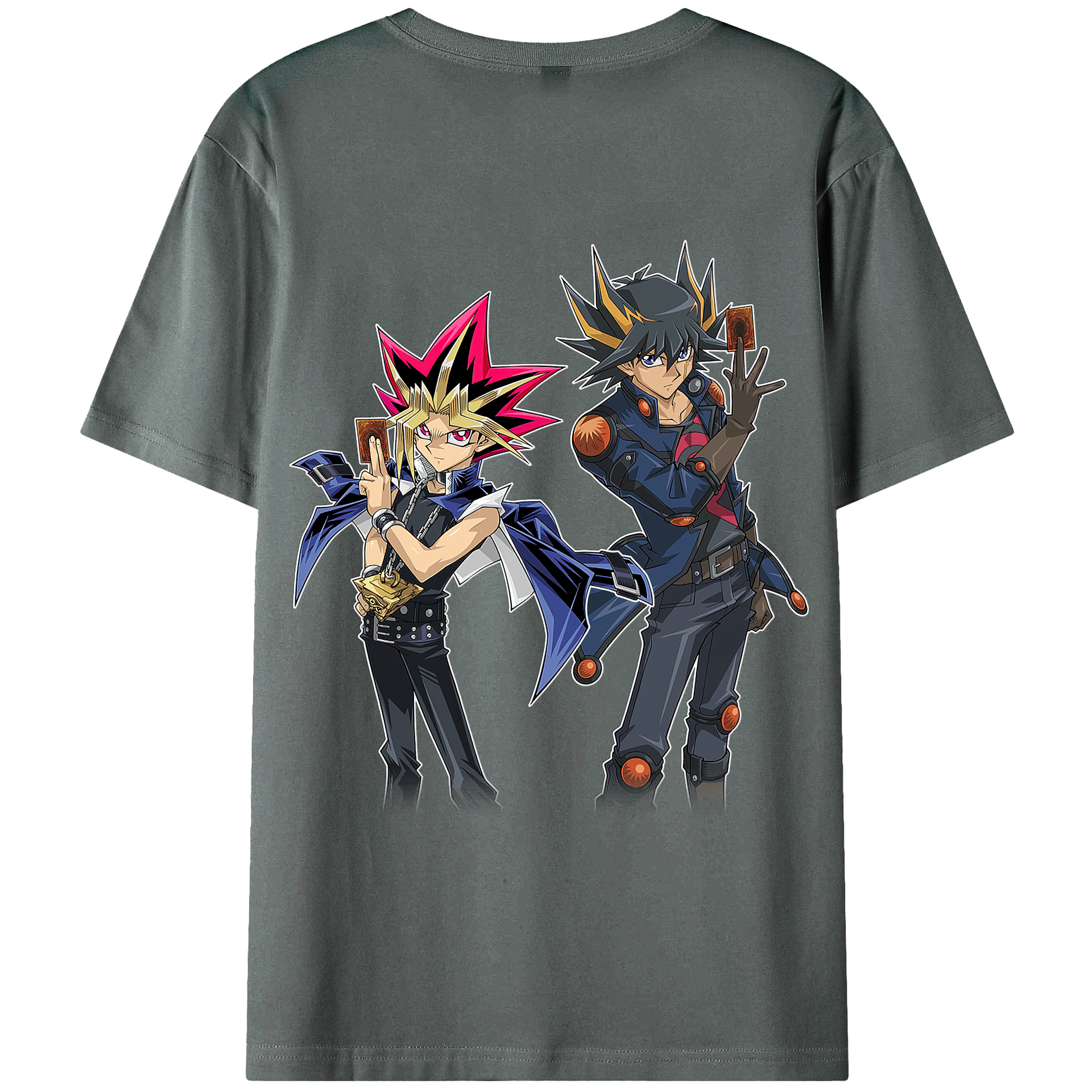 （画像用） 遊☆戯☆王 Yu-Gi-Oh! 綿100％ メンズ半袖Tシャツ（バックプリント） 通気性